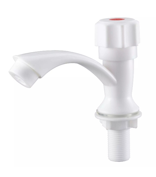 Кран для одной воды, из высокопрочного пластика PL3-269F- БЕЛЫЙ