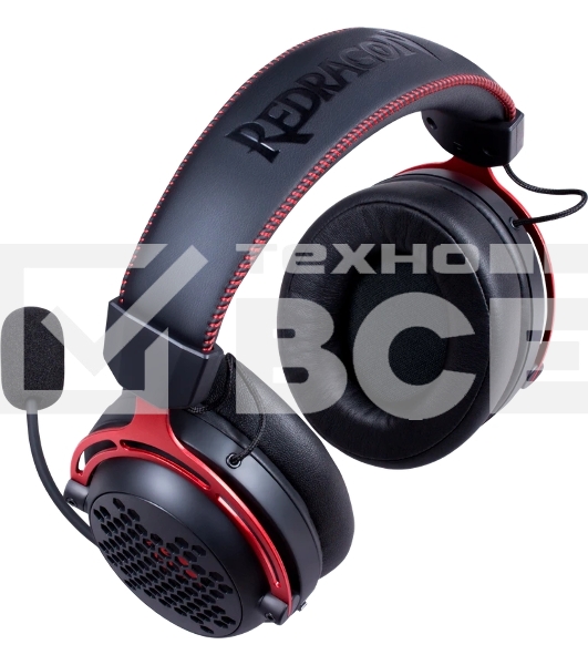 Гарнитура Redragon Diomedes чёрный/красный, проводная, USB / mini jack 3.5 мм