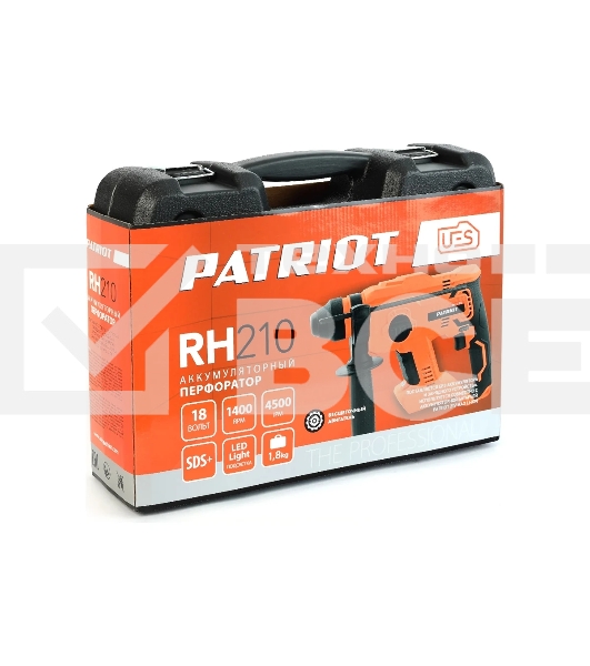 Перфоратор Аккумуляторный Бесщёточный PATRIOT RH 210Li UES, 1,7Дж, 0-1400об/мин., 0-4500уд/мин. (без аккумулятора и зарядного устройства)