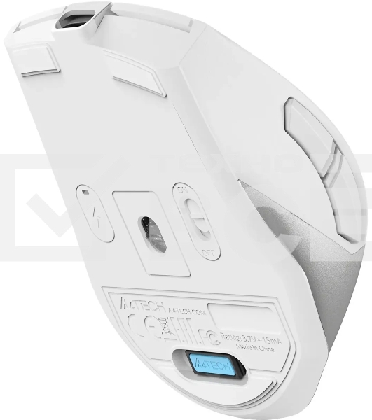 Мышь беспроводная A4Tech Fstyler FG45CS Air2 белый/серебристый, 2000 dpi, радиоканал, USB, кнопки - 7