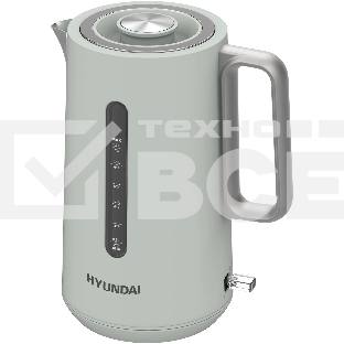 Чайник электрический Hyundai HYK-S9999 1.7л. 2200Вт светло-зеленый/серебристый корпус: металл