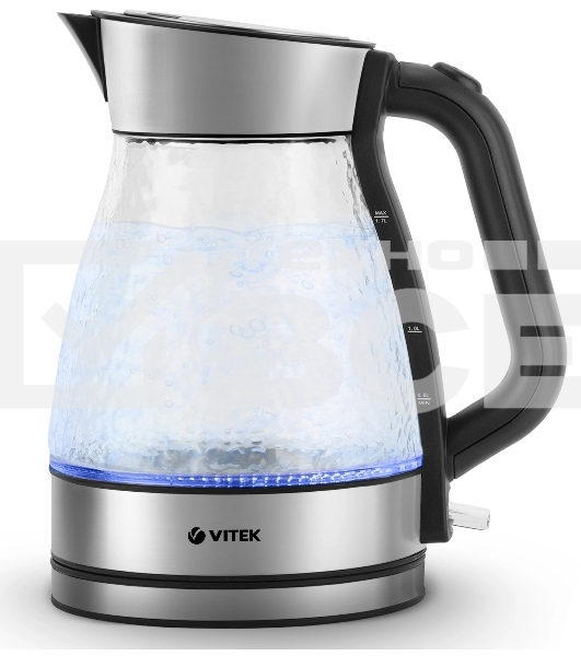 Чайник электрический Vitek VT-8808 1.7л. 2200Вт разноцветный корпус: стекло/металл