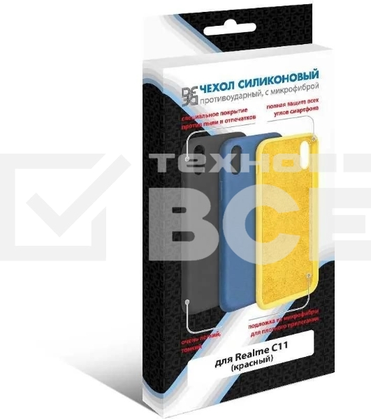 Чехол (клип-кейс) DF для Realme C11 rmOriginal-05 красный (DF RMORIGINAL-05 (RED))