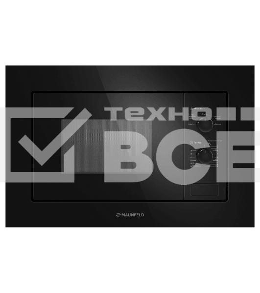 Микроволновая печь встраиваемая Maunfeld MBMO.20.1PGB2 чёрный, 20 л, 1250 Вт, переключатели - поворотный механизм
