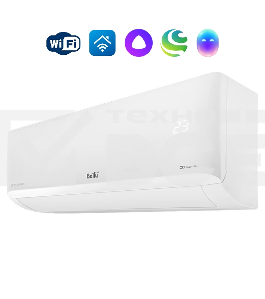 Блок внутренний сплит-системы Ballu Eco Smart DC BSYI/in-08HN8_V4 инвертор, 8000 BTU, 23 м², 20 дБ, охлаждение, обогрев, осушение, белый