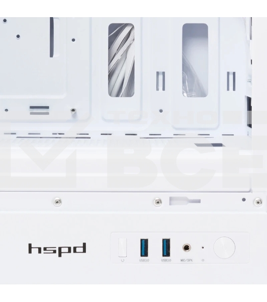Компьютерный корпус HSPD M510, Mesh Mid Tower, белый, TG, 0.5 SPCC, 4x120мм ARGb ATX, mATX, mITX 180/280/160мм 1x2.5