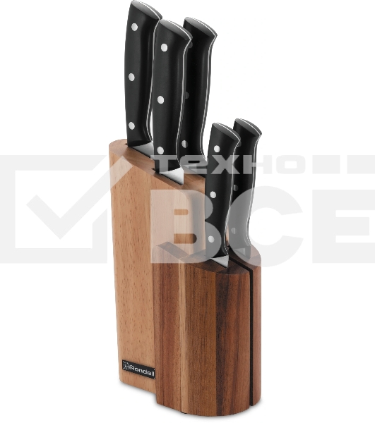 Набор ножей кухон. Rondell Dual RD-1943 компл.: 6 предм. с подставкой черный подар. коробка