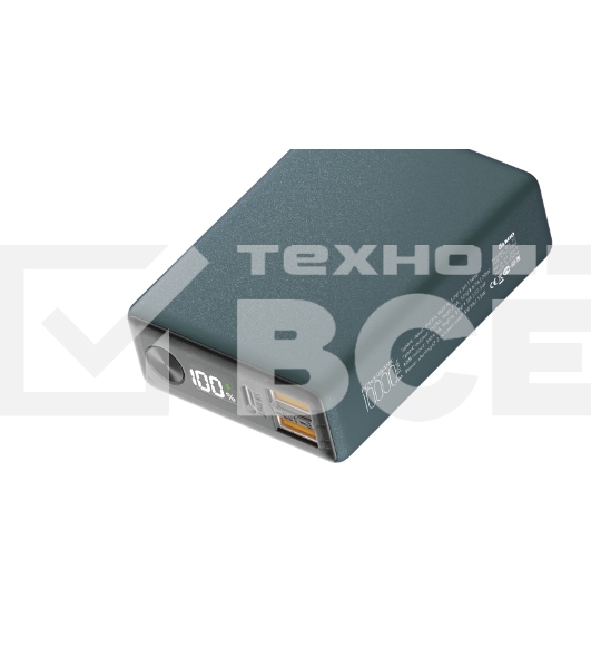 Портативный аккумулятор OLMIO QX-10, 10000mAh, 22.5W, QuickCharge3.0/PowerDelivery, LCD, темно-зеленый