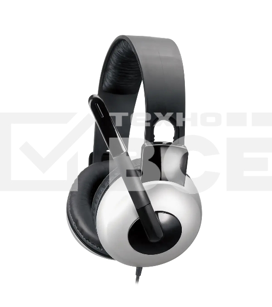 Проводные наушники Genius HS-05A серебристый/черный, полноразмерные, 2 x Jack 3.5 мм, микрофон с шумоподавлением