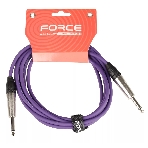 Кабель гитарный FORCE FGC-09/3 VT1/4' TS Jack - 1/4' TS Jack, высококачественный, малошумящий с проводниками из безкислородной меди OFC, диаметр 6 мм, профессиональные металлические разъемы, длина 3 м, цвет фиолетовый, фото 1