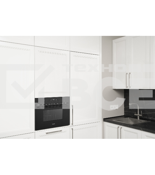 Духовой шкаф компактный встраиваемый с СВЧ Weissgauff OE 446 Black Edition чёрный