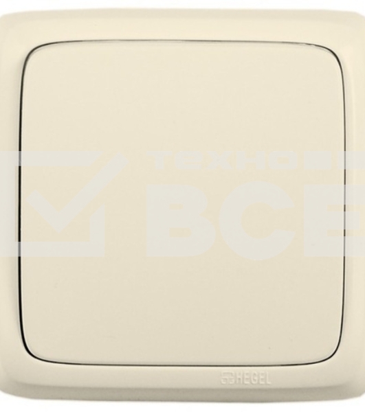 Переключатель HEGEL ВА10-163-01 одноклавишный наружный с изоляционной пластиной слоновая кость 10А