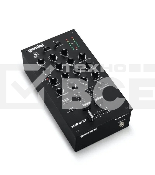 Микшерный пульт Gemini MXR-01BT 2х канальный DJ микшер с Bluetooth; 4xRCA phono/линейные входа; 1/4