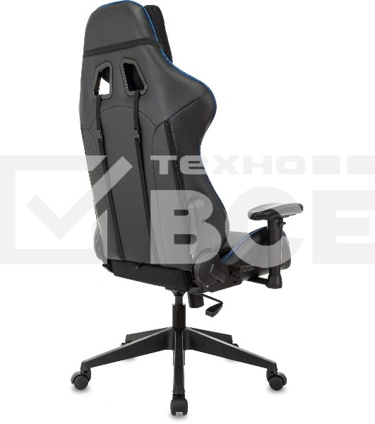Кресло игровое Бюрократ VIKING 4 AERO BLUE черный/синий, искусст.кожа/ткань, две подушки