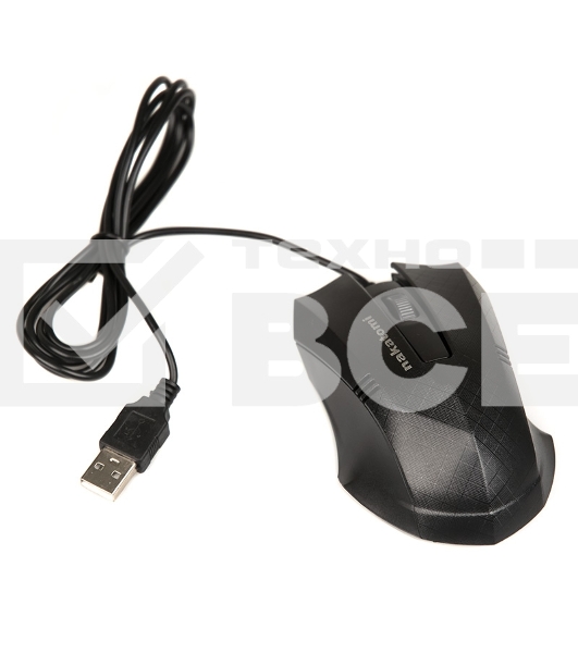 Мышь проводная Nakatomi MON-04U черный, 800 dpi, USB, кнопки - 3