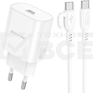 Сетевое зарядное устройство BOROFONE (6941991112270) BA82Aaa 1Type-C 3.0A QC3.0 PD 25W