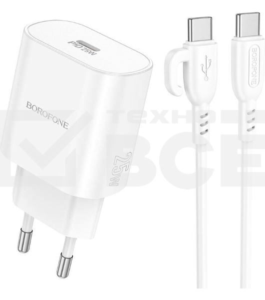 Сетевое зарядное устройство BOROFONE (6941991112270) BA82Aaa 1Type-C 3.0A QC3.0 PD 25W