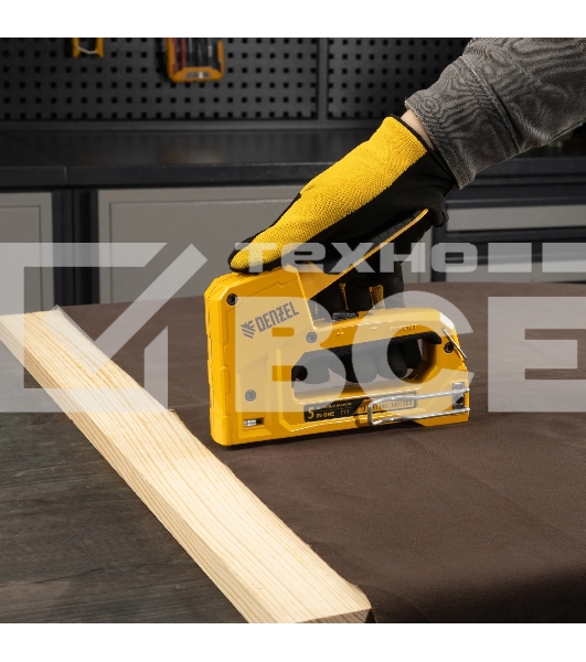 Степлер мебельный Denzel тип 53 и 13, 6-14мм, тип 140, 10-14мм, тип 300, 15мм, тип 500, 15мм