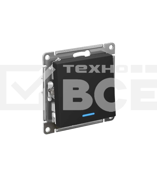 Механизм выключателя 1-кл. AtlasDesign с подсветкой (сх.1а) 10АХ карбон