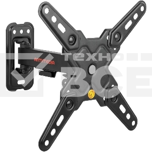 Кронштейн Arm media MARS-7 черный, 15 шт/уп. Кр. стал. настенный для TV 20'-43', max 25 кг, 5 ст св., нак. +5°-15°, пов. ±60° от ст. 66-198 мм. max VESA 200x200 мм.