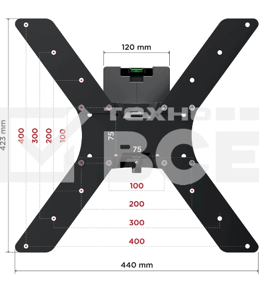 Кронштейн Holder LCD-5520-B черный '32”-55” (81-140 см), настенный, поворотно-выдвижной и наклонный