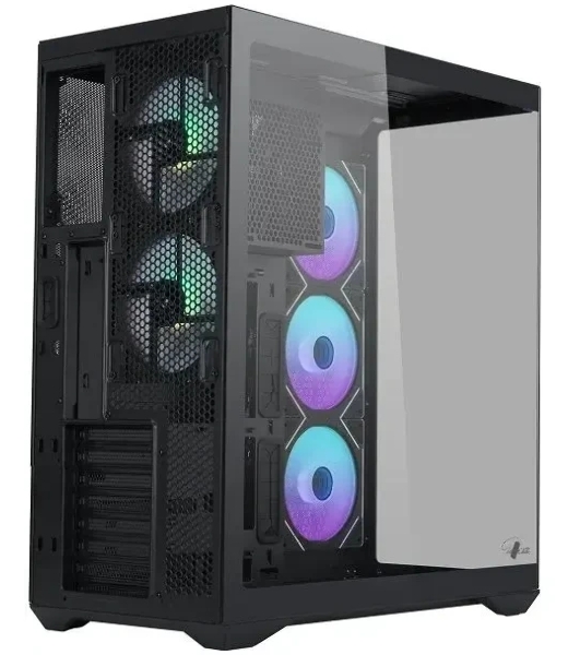 Корпус ATX Eurocase M4801 black, без БП, закаленное стекло 2 стороны