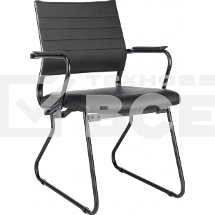 Кресло Бюрократ CH Balance-AV Line черный экокожа полозья металл