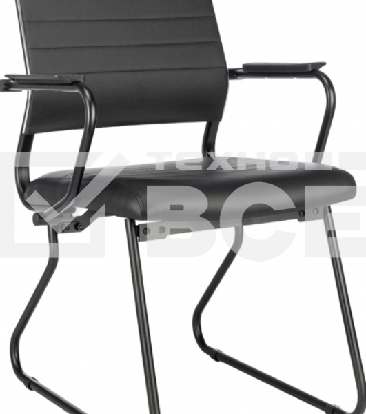 Кресло Бюрократ CH Balance-AV Line черный экокожа полозья металл