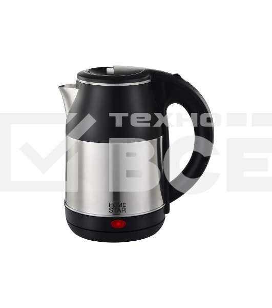Чайник электрический Homestar HS-1034 1,8л, нержавейка, черный (12)