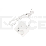 Бытовой удлинитель PowerCube, 2р с/з вык.,3USB, 3500 Вт, 16А, 1.9 м, 3*1,0 (белый) квадрат, фото3