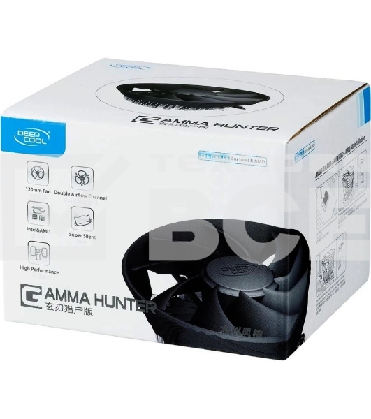 Кулер для процессора DEEPCOOL GAMMA HUNTER V2 черный/серебристый, 120 мм, алюминий, 1600 об/мин, 21 дБ, 3 pin, 95 Вт, 63.5 мм