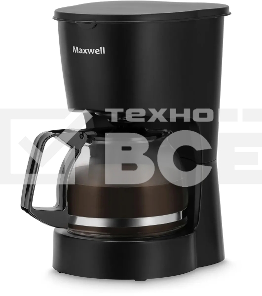 Кофеварка капельная Maxwell MW-1657(BK) черный, исп. кофе - молотый, 0.6 л, 600 Вт