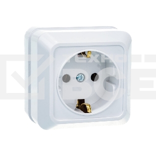 Розетка 1-м BOLLETO с заземл. накл. 7028 бел. ASD / IN HOME 4680005959792