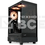 Компьютерный корпус HSPD F510, Panoramic Mid Tower, черный, TG, 0.5 SPCC, 3x120мм ARGb ATX, mATX, mITX 180/280/160мм 1x2.5', 1x3.5', 7xPCI 2xUSB-A 3.0 356x218x467мм, фото10