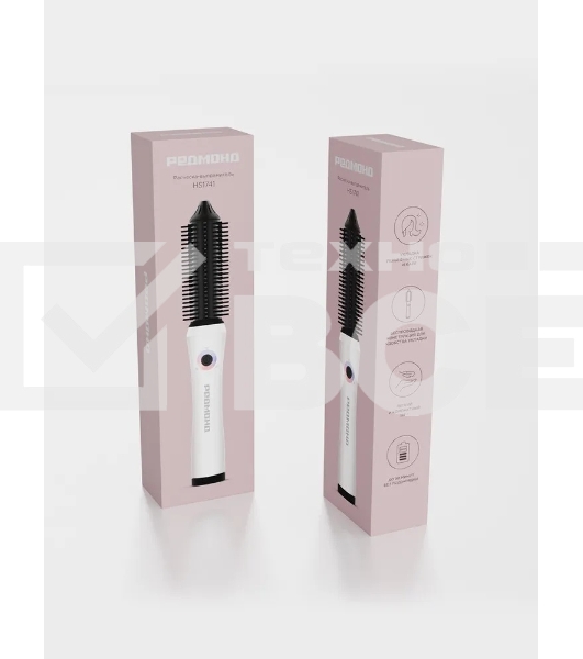 Расческа-выпрямитель Redmond HS1741 34Вт белый/черный макс.темп.:200С