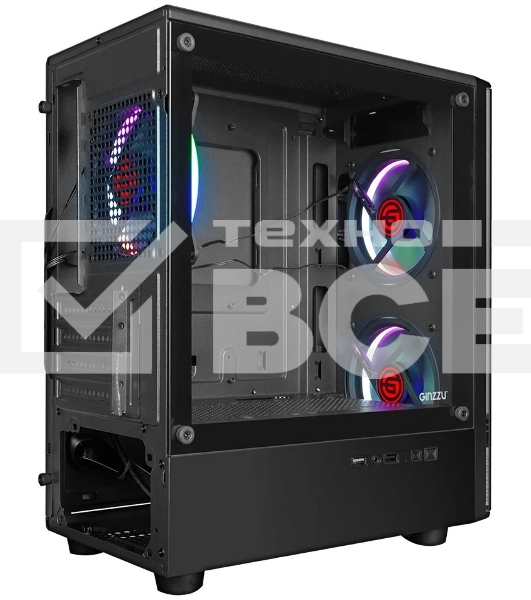 Компьютерный корпус Ginzzu CL406 mATX FAN 3*12 FRGb (12RR4)