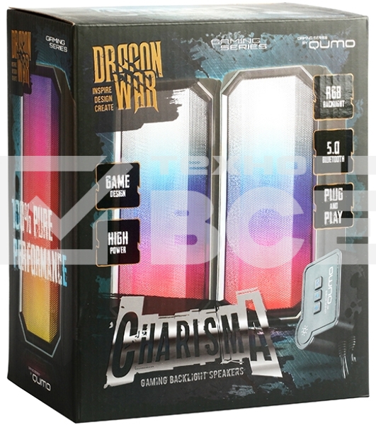 Акустическая система RGb 2.0 + Bluetooth, Qumo Charisma (ВТ 0054), 15ВТ, объемное звучание, отключаемая многорежимная RGb подсветка, USB+Jack 3,5мм