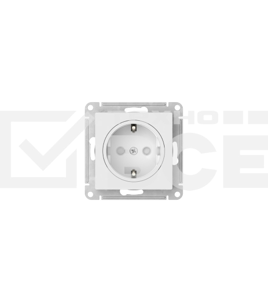 Розетка ATLASDESIGN ART с/з, со шторками, 16А, механизм, быстрозажим. клем., белый