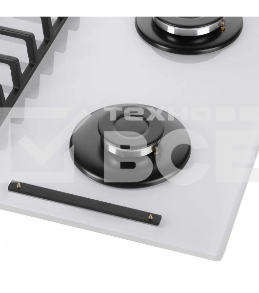 Газовая варочная панель Maunfeld EGHG.64.6CW/G, 4 конфорки, закаленное стекло, белый