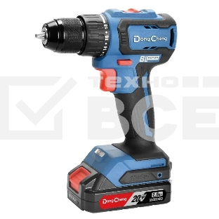 Дрель-шуруповерт DongCheng DCJZ2040, 20 В, 2 Ач, 45 Нм, бесщеточный