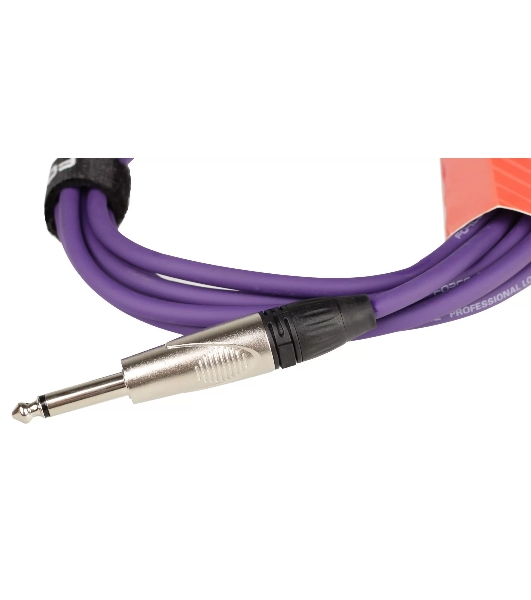 Кабель гитарный FORCE FGC-09/3 VT1/4' TS Jack - 1/4' TS Jack, высококачественный, малошумящий с проводниками из безкислородной меди OFC, диаметр 6 мм, профессиональные металлические разъемы, длина 3 м, цвет фиолетовый
