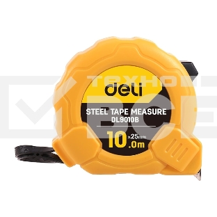Рулетка Deli DL9010B 10м*25мм Метрическая. Корпус ударопрочный, компактный.