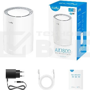 Бесшовный Mesh роутер Cudy M1800 (M1800 1-PACK) AX1800 10/100/1000BASE-TX/Wi-Fi белый