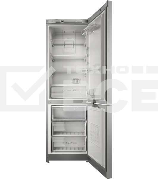Холодильник Indesit ITS 4180 XB нержавеющая сталь двухкамерный 220/78 л морозилка снизу, No Frost