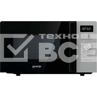Микроволновая печь Gorenje MO20A4XH нержавеющая сталь/чёрный, 20 л, 800 Вт, переключатели - кнопки/поворотный механизм
