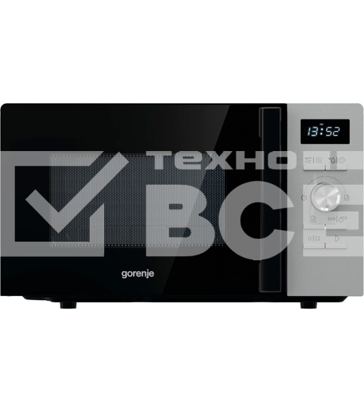 Микроволновая печь Gorenje MO20A4XH нержавеющая сталь/чёрный, 20 л, 800 Вт, переключатели - кнопки/поворотный механизм