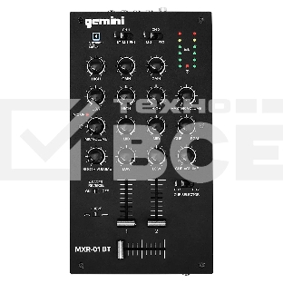 Микшерный пульт Gemini MXR-01BT 2х канальный DJ микшер с Bluetooth; 4xRCA phono/линейные входа; 1/4