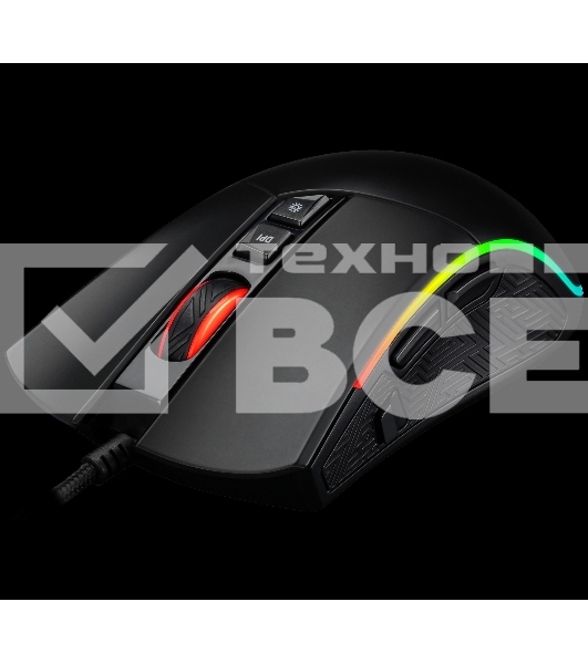 Мышь проводная Jet.A Panteon PS80 черный, 5000 dpi, USB, кнопки - 9