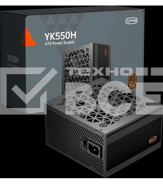 Блок питания ПК Power Supply PCCooler, 550W 80+ Bronze (ATX, ATX 2.52, Non-modular, 1x24(20+4)pin 550мм, 1xCPU(4+4)pin 650мм, 1xPCIe*2 8(6+2)pin 500+120мм, 4xSATA*3+MOLEX4pin*1, Active, 120x120мм, 140x150x86mm, APFC, OVP/UVP/OCP/SCP/OTP/OPP/SPD)