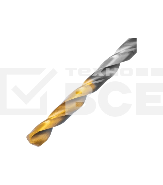 Сверло спиральное по металлу Denzel 4,5 x 80 мм, Р6М5, Golden Tip